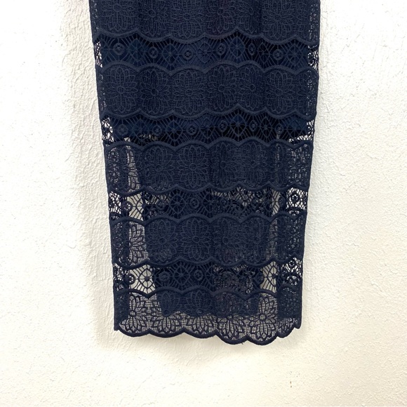 Betsey Johnson NWT Navy Sleeveless Midi Dress with Lace Crochet Overlay Size 0 - Picture 8 of 15